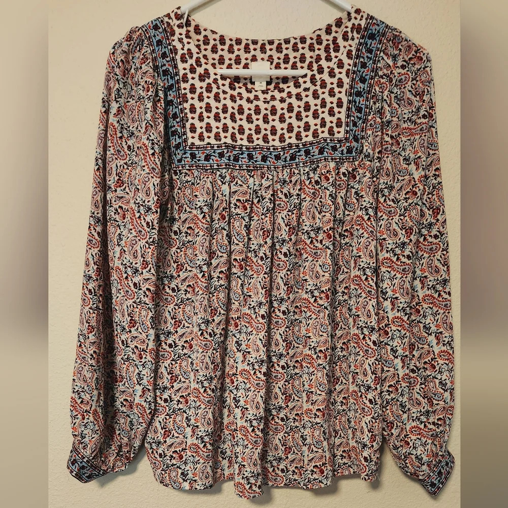 Gap Pullover Paisley Print Long Sleeve Women's      Sz XS